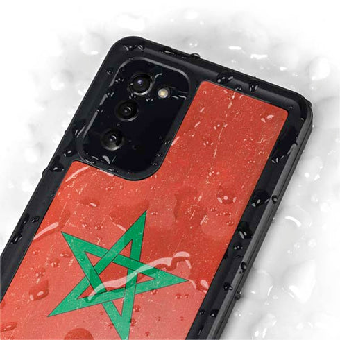Morocco Flag Distressed Galaxy Note20 5G Waterproof Case